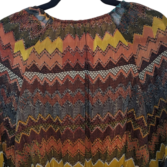 Rafaella Petite Patterned Boho Blouse Size LP - Picture 7 of 9